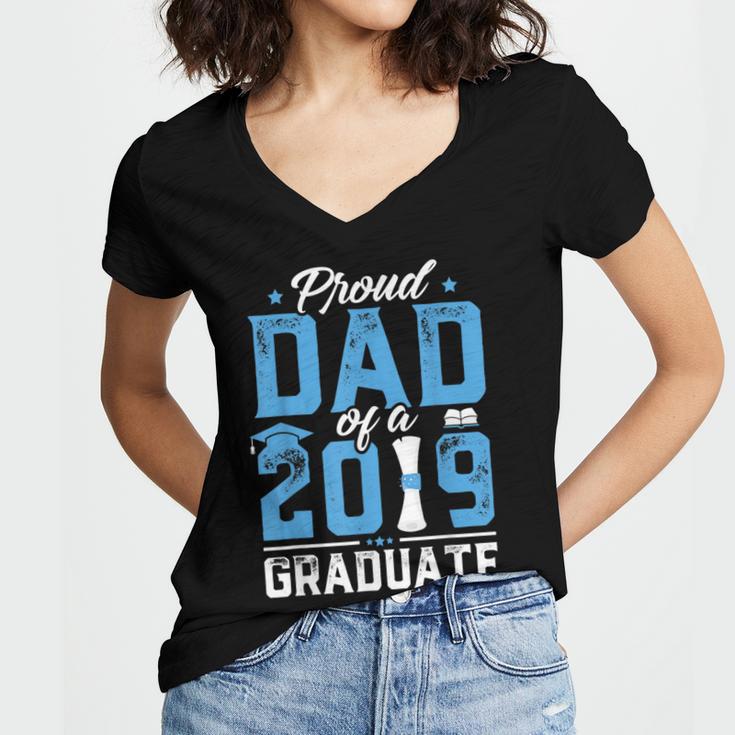 Proud Dad Of A Class Of 2019 Graduate TShirt Graduation Women's Jersey Short Sleeve Deep V-Neck Tshirt
