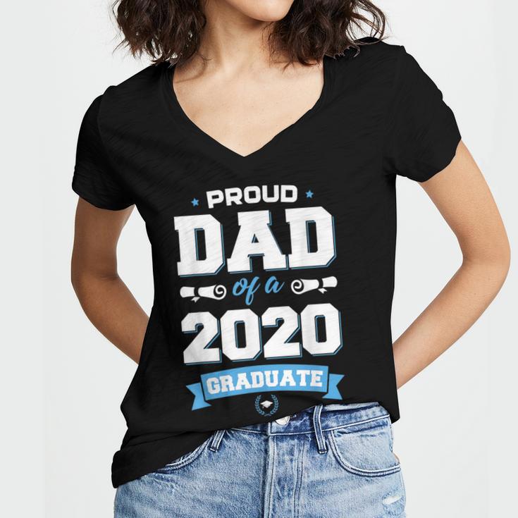 Proud Dad Of A Class Of 2020 Graduate TShirt Graduation Women's Jersey Short Sleeve Deep V-Neck Tshirt
