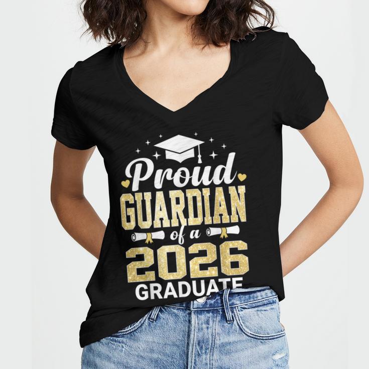 Proud Guardian Of A 2026 Graduate Class Of Graduation Women's Jersey Short Sleeve Deep V-Neck Tshirt