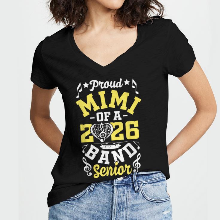 Proud Mimi Of a Band Senior 2026 Graduation Women's Jersey Short Sleeve Deep V-Neck Tshirt