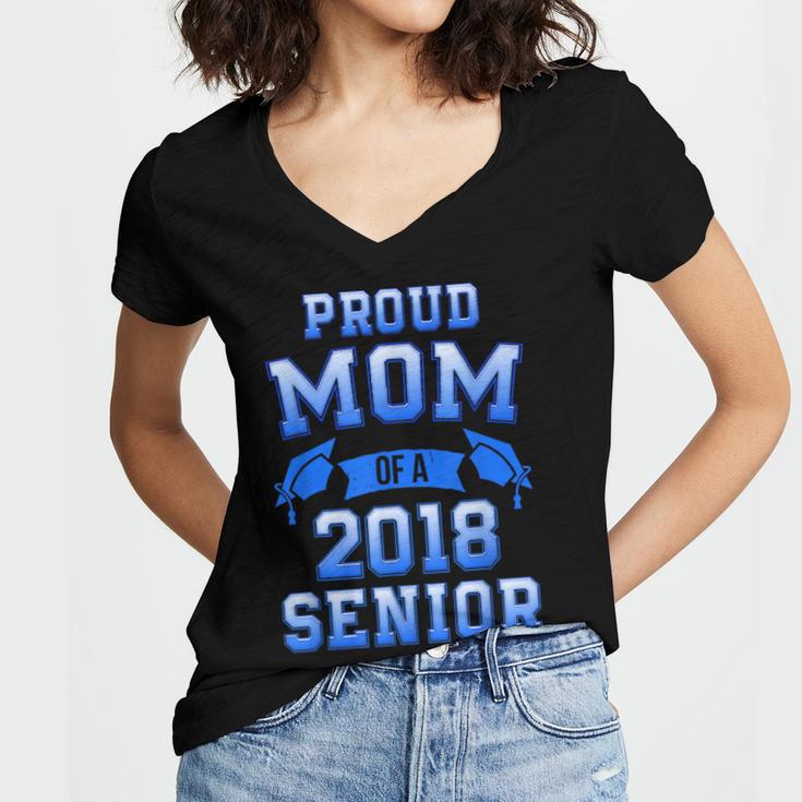 Proud Mom Of 2018 Senior GraduationShirt Women's Jersey Short Sleeve Deep V-Neck Tshirt