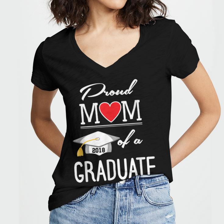 Proud Mom Of A High School Graduation Senior Mom Shirt Women's Jersey Short Sleeve Deep V-Neck Tshirt