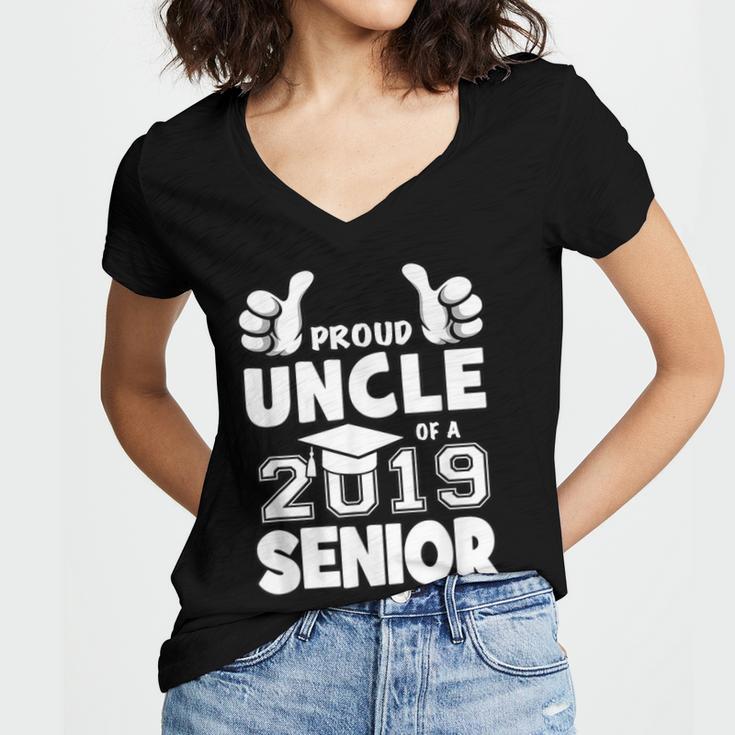 Proud Uncle Of A 2019 Senior School Graduation Shirt Women's Jersey Short Sleeve Deep V-Neck Tshirt