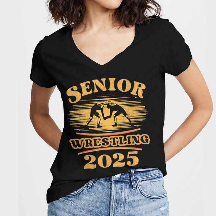 Proud Wrestler Graduation Apparel For Supporters And Seniors Women's Jersey Short Sleeve Deep V-Neck Tshirt