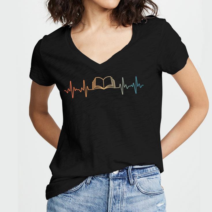 Reading Art For Men Women Bookworm Reader Book Lover Women's Jersey Short Sleeve Deep V-Neck Tshirt