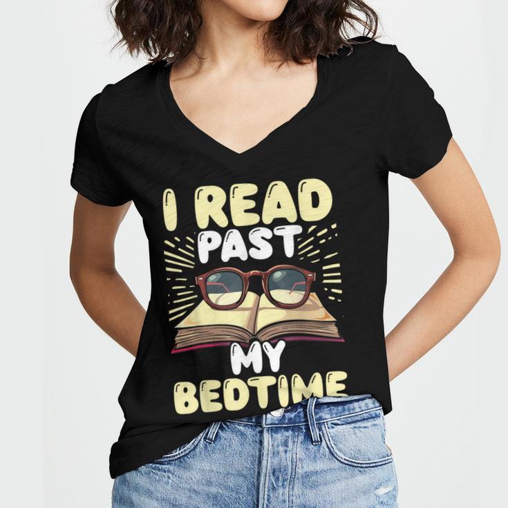 Reading Books For Kids Book Lover Bookworm Librarian Women's Jersey Short Sleeve Deep V-Neck Tshirt