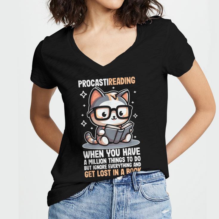 Reading Shirts For Women Bookworm Shirt Book Lover Women's Jersey Short Sleeve Deep V-Neck Tshirt
