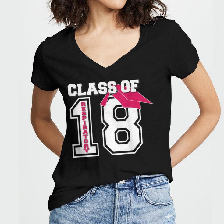 Respiratory Therapist Graduation Class Of 2018 Women RT Women's Jersey Short Sleeve Deep V-Neck Tshirt