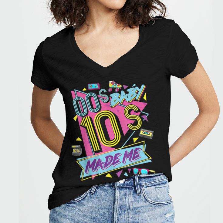 Retro Vintage 00's Baby 10's Made Me Nostalgia Classic Women's Jersey Short Sleeve Deep V-Neck Tshirt Retro Vintage 00's Baby 10's Made Me Nostalgia Classic Women's Jersey Short Sleeve Deep V-Neck Tshirt