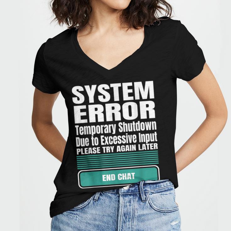 Sarcastic Apparel For Antisocial Introverts System Error Women's Jersey Short Sleeve Deep V-Neck Tshirt Sarcastic Apparel For Antisocial Introverts System Error Women's Jersey Short Sleeve Deep V-Neck Tshirt