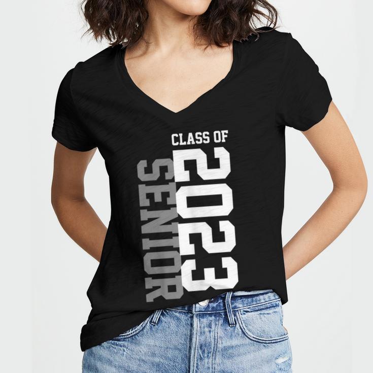 Senior 2023 Senior 23 Senior Class Of 2023 Graduation Done Women's Jersey Short Sleeve Deep V-Neck Tshirt