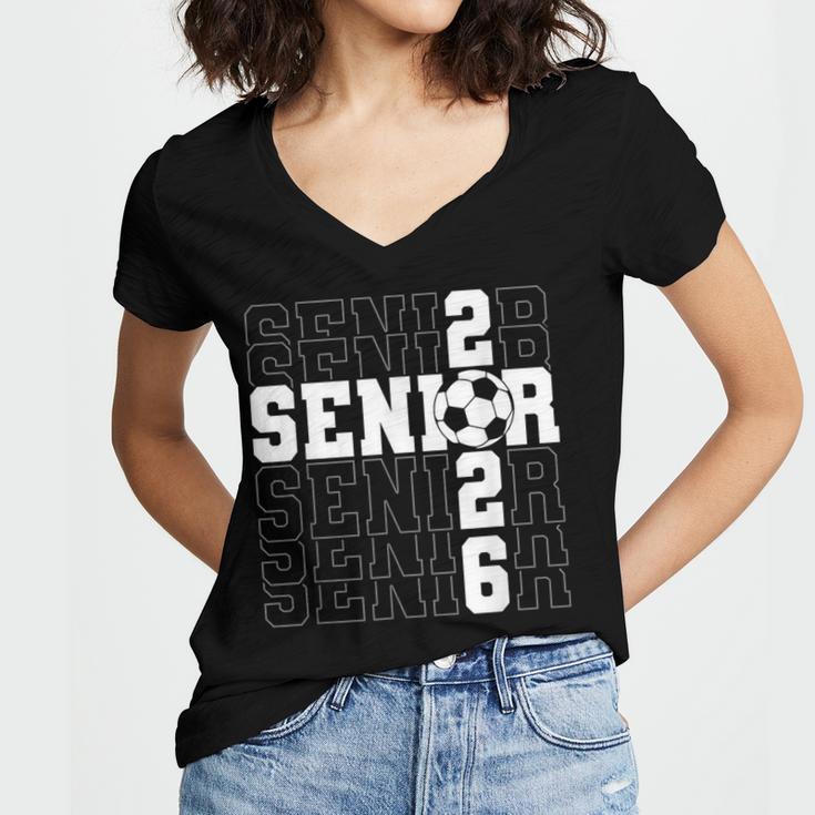 Senior 2026 Soccer Player Class Of 2026 Senior Graduation Women's Jersey Short Sleeve Deep V-Neck Tshirt