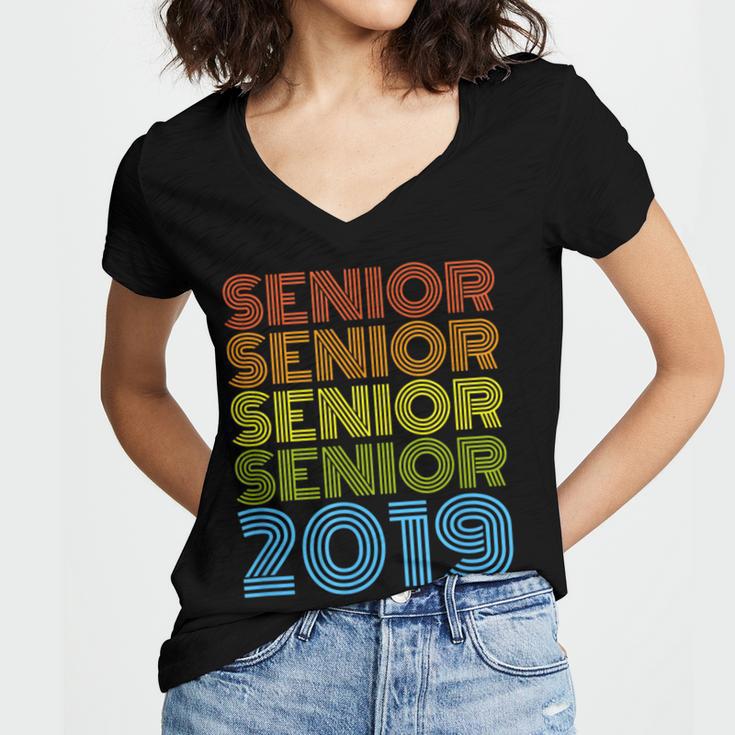 SENIOR CLASS 2019SHIRT High School Graduation Women's Jersey Short Sleeve Deep V-Neck Tshirt