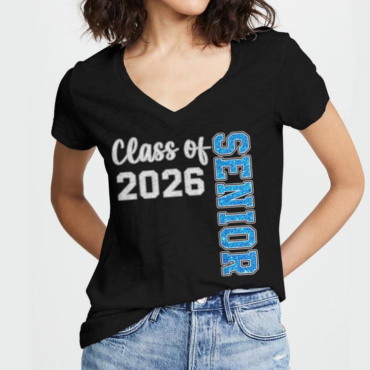 Senior Class Of 2026 Graduation 2026 Women's Jersey Short Sleeve Deep V-Neck Tshirt