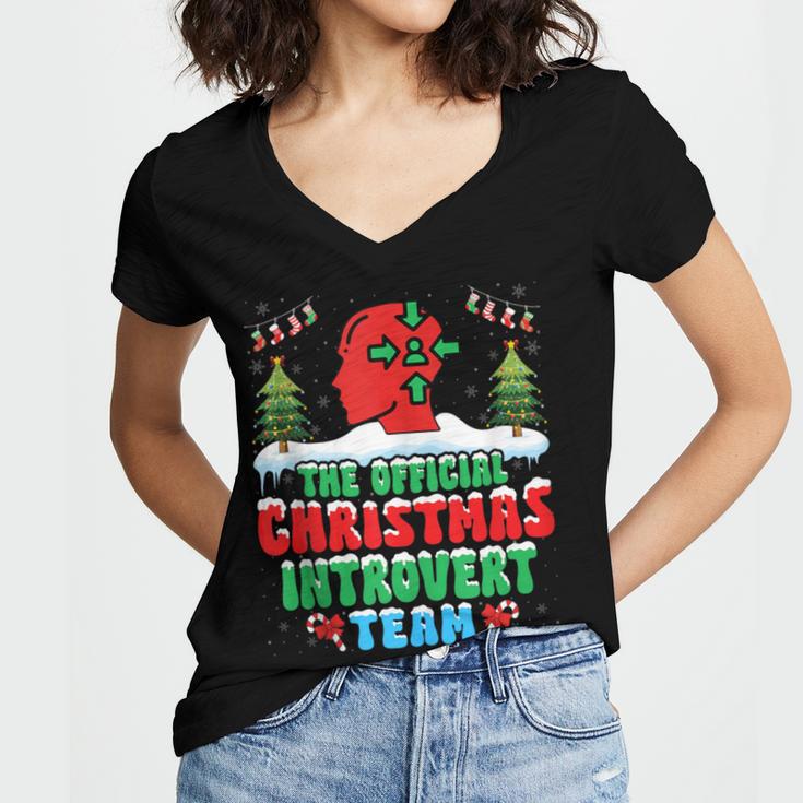 Snow Christmas Introvert Team Introverted Introvert Xmas Women's Jersey Short Sleeve Deep V-Neck Tshirt Snow Christmas Introvert Team Introverted Introvert Xmas Women's Jersey Short Sleeve Deep V-Neck Tshirt