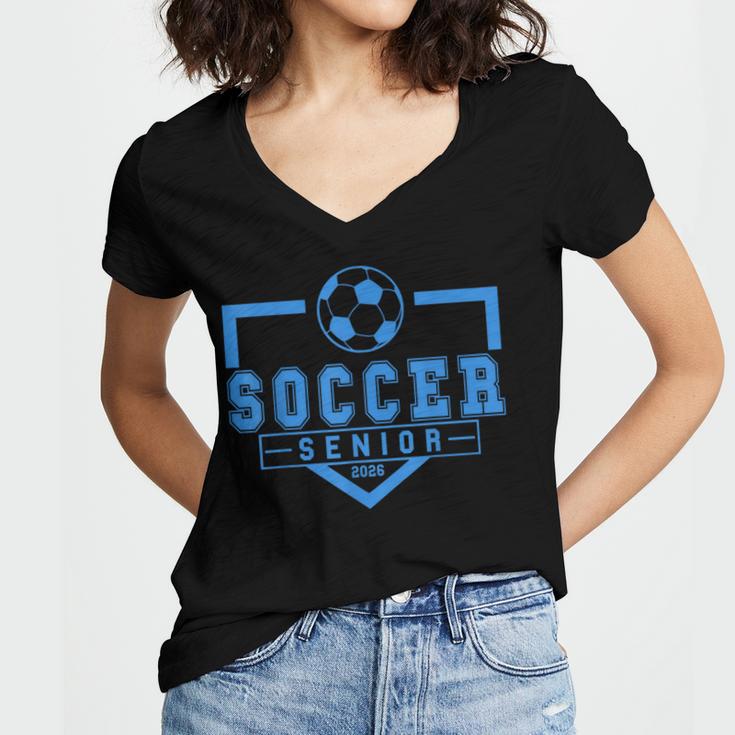 Soccer Senior Night Soccer Senior 2026 Graduation 44 Women's Jersey Short Sleeve Deep V-Neck Tshirt