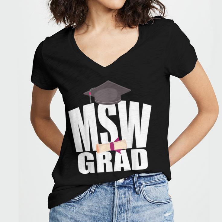 Social Work MSW Graduation Masters Degree Worker 2020 Women's Jersey Short Sleeve Deep V-Neck Tshirt