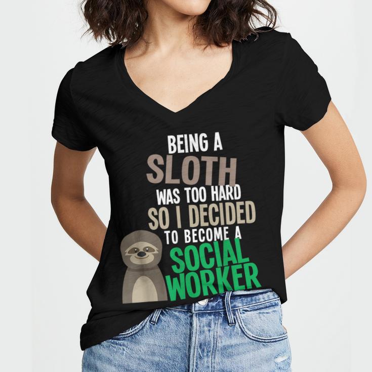 Social Work Student Masters Degree Graduation Women's Jersey Short Sleeve Deep V-Neck Tshirt