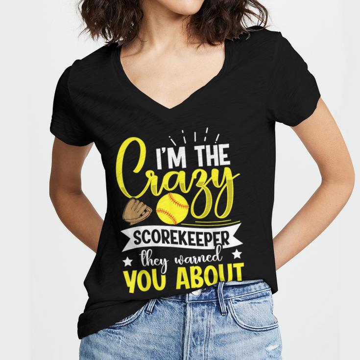 Softball Scorekeeper For a Score Book Keeper Women's Jersey Short Sleeve Deep V-Neck Tshirt Softball Scorekeeper For a Score Book Keeper Women's Jersey Short Sleeve Deep V-Neck Tshirt