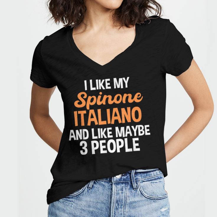 Spinone Italiano Dog Introvert Bracco Spinoso Fur Parent Women's Jersey Short Sleeve Deep V-Neck Tshirt