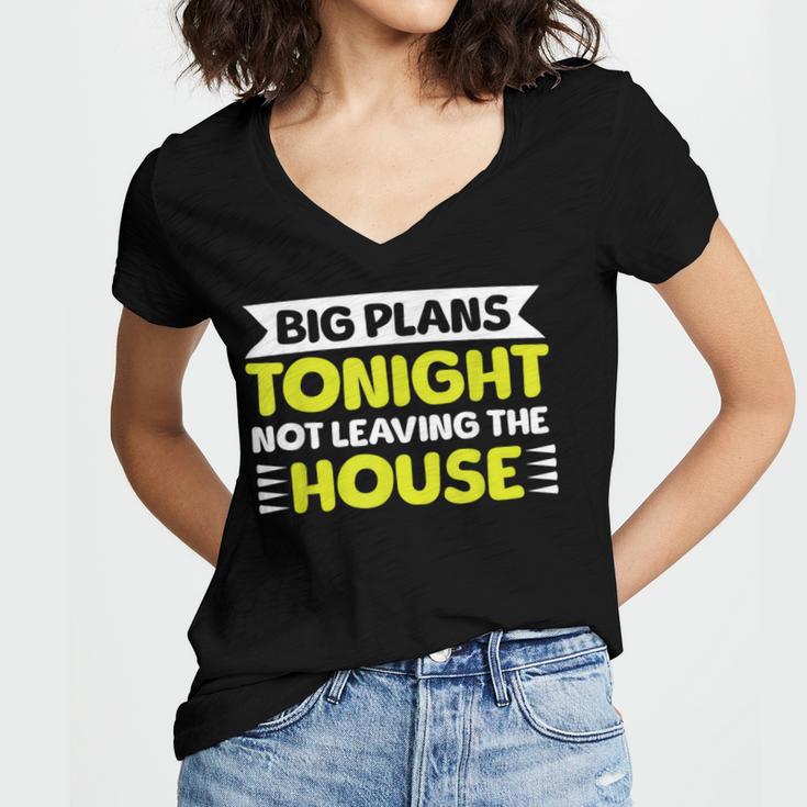 Staying Alone Big Plans Tonight Ideal For Introverts Women's Jersey Short Sleeve Deep V-Neck Tshirt Staying Alone Big Plans Tonight Ideal For Introverts Women's Jersey Short Sleeve Deep V-Neck Tshirt