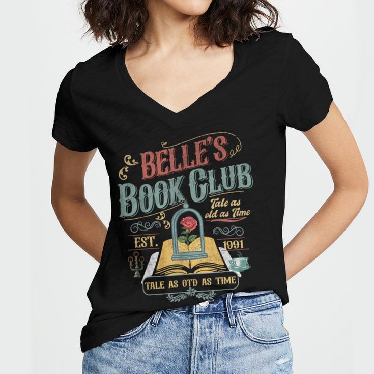 Tale Book Club Est 1991 Tale As Old As Time Women's Jersey Short Sleeve Deep V-Neck Tshirt