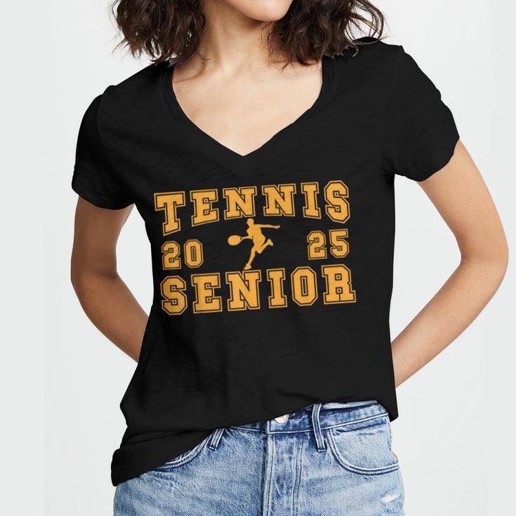 Tennis Senior Night Tennis Senior 2025 Graduation 11 Women's Jersey Short Sleeve Deep V-Neck Tshirt