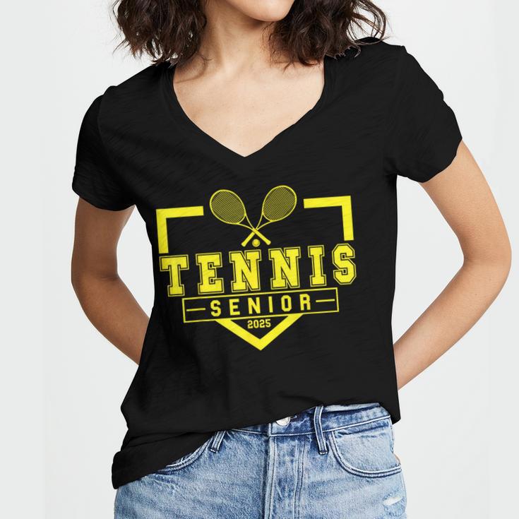 Tennis Senior Night Tennis Senior 2025 Graduation 20 Women's Jersey Short Sleeve Deep V-Neck Tshirt