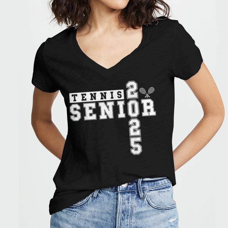 Tennis Senior Night Tennis Senior 2025 Graduation 3 Women's Jersey Short Sleeve Deep V-Neck Tshirt