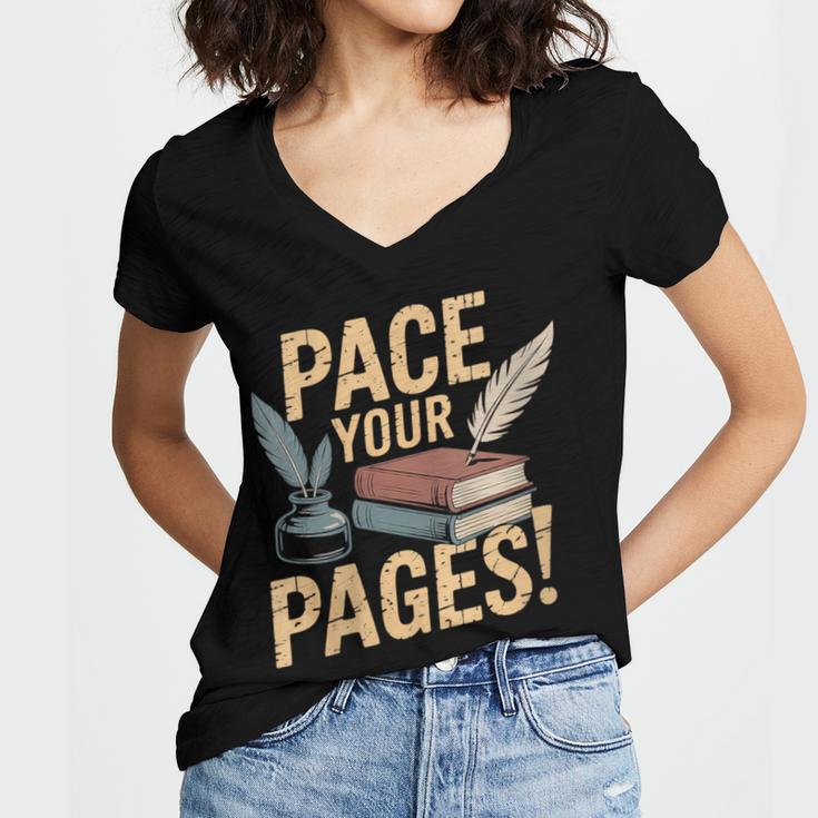 Vintage Literary Nostalgia Women's Jersey Short Sleeve Deep V-Neck Tshirt Vintage Literary Nostalgia Women's Jersey Short Sleeve Deep V-Neck Tshirt