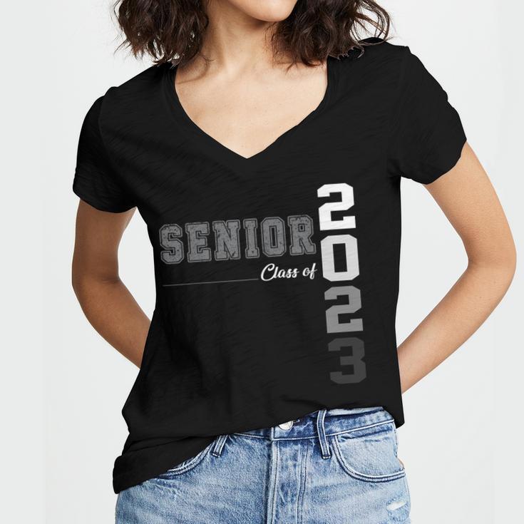 Vintage Senior Class Of 2023 Senior Graduation 2023 Women's Jersey Short Sleeve Deep V-Neck Tshirt