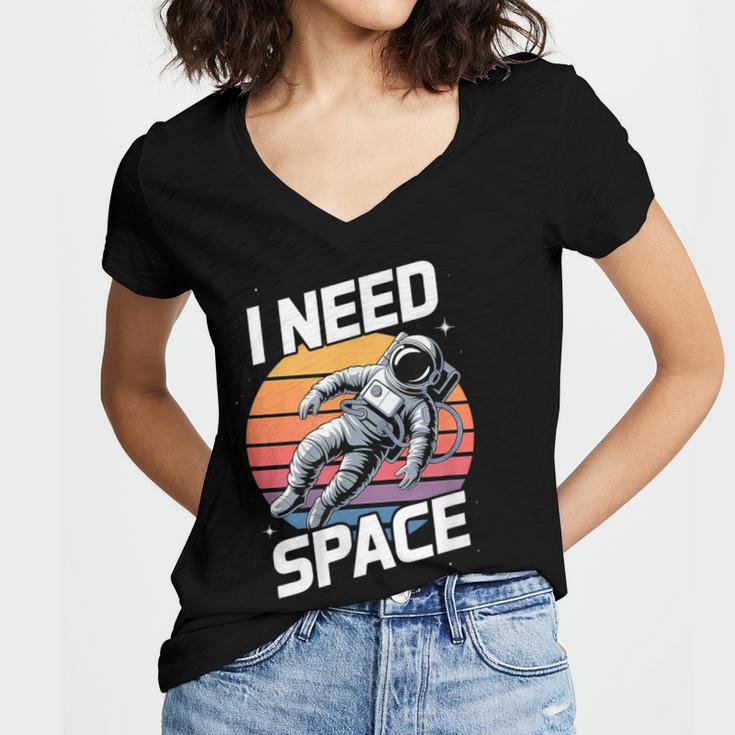 Vintage Space For Introverts I Need Space Women's Jersey Short Sleeve Deep V-Neck Tshirt Vintage Space For Introverts I Need Space Women's Jersey Short Sleeve Deep V-Neck Tshirt