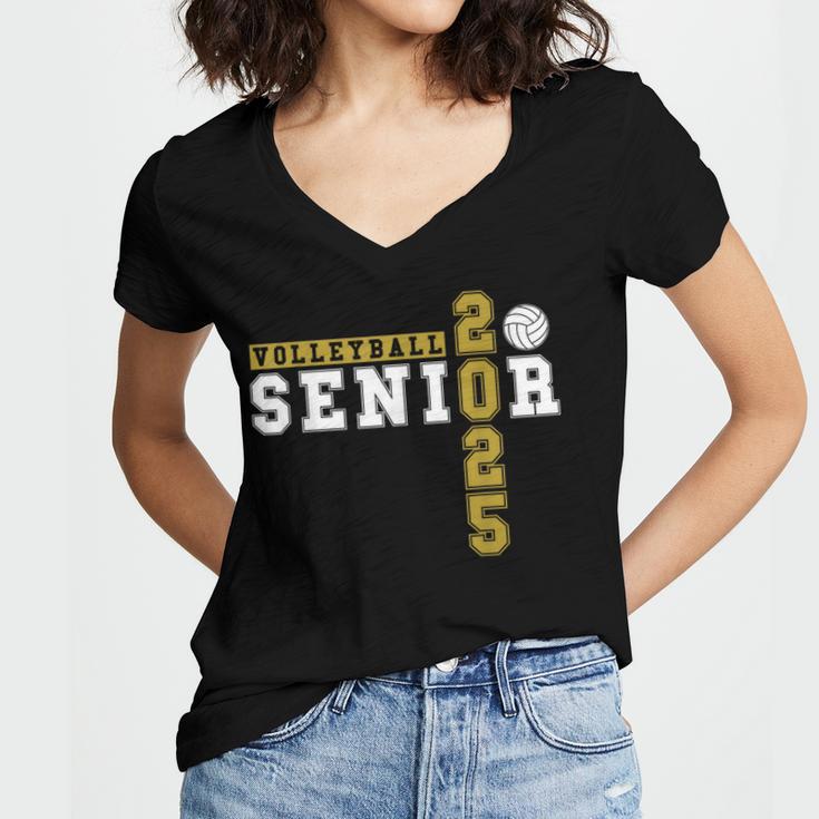 Volleyball Senior Night Volleyball Senior 2025 Graduation 14 Women's Jersey Short Sleeve Deep V-Neck Tshirt