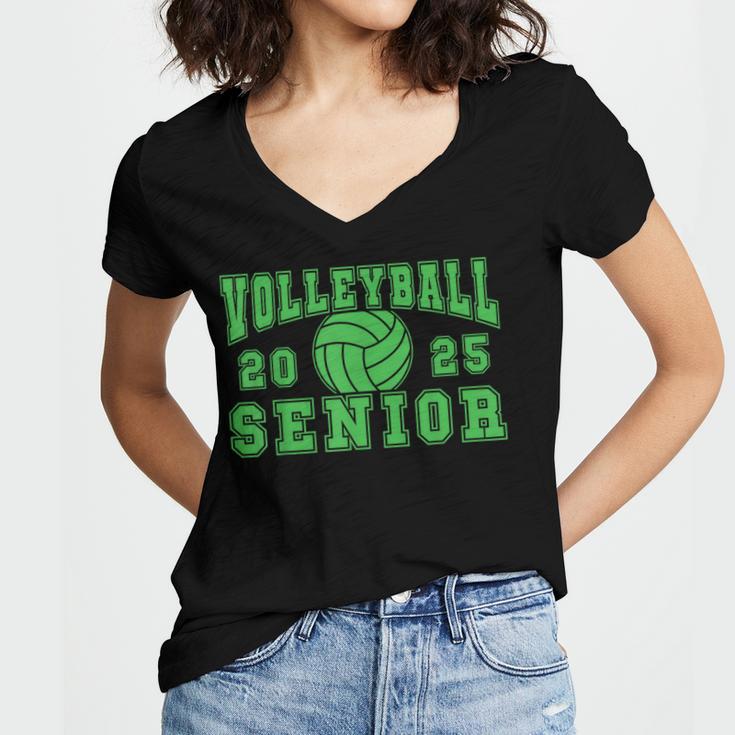 Volleyball Senior Night Volleyball Senior 2025 Graduation 16 Women's Jersey Short Sleeve Deep V-Neck Tshirt