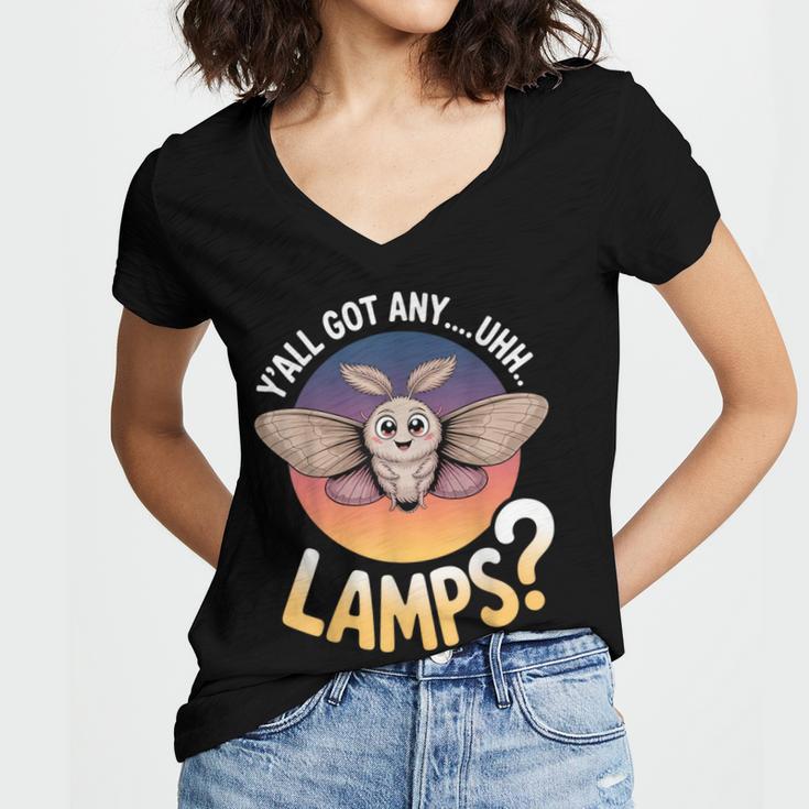 Y'All Got AnyUhhLamps Introvert Humor Casual Women's Jersey Short Sleeve Deep V-Neck Tshirt Y'All Got AnyUhhLamps Introvert Humor Casual Women's Jersey Short Sleeve Deep V-Neck Tshirt