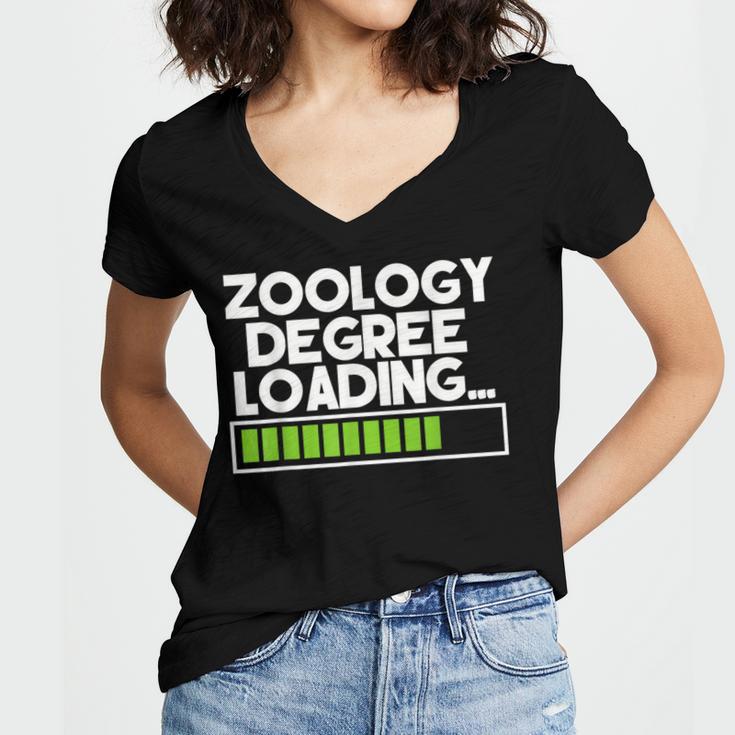 Zoology Degree Loading Zoologist Graduation Student Tee Women's Jersey Short Sleeve Deep V-Neck Tshirt