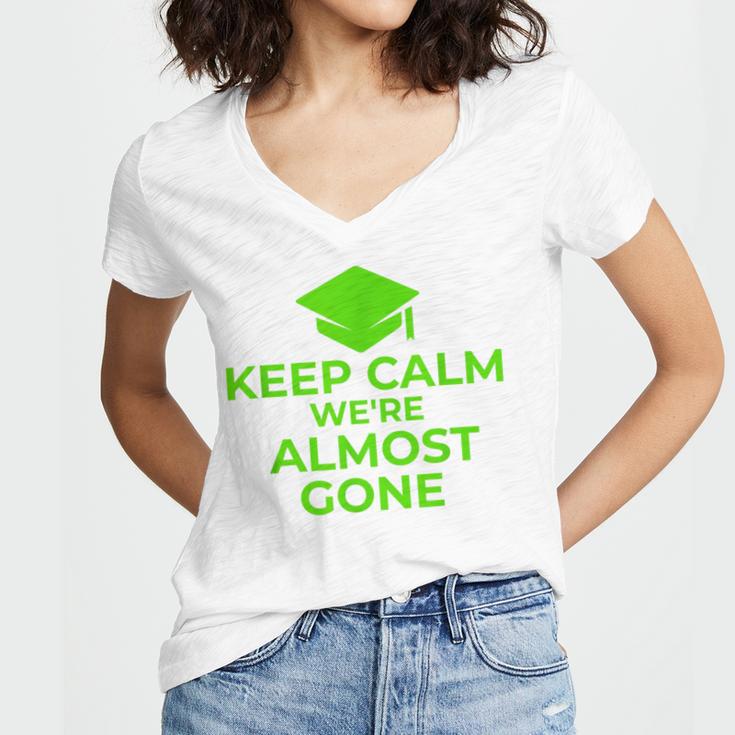 2018 Graduation Red Green High School Color Women's Jersey Short Sleeve Deep V-Neck Tshirt