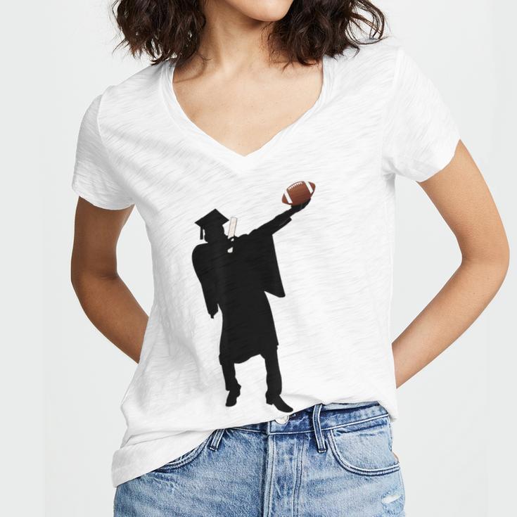 2019 Football Graduation Dab Shirt- Dabbing Graduate Women's Jersey Short Sleeve Deep V-Neck Tshirt