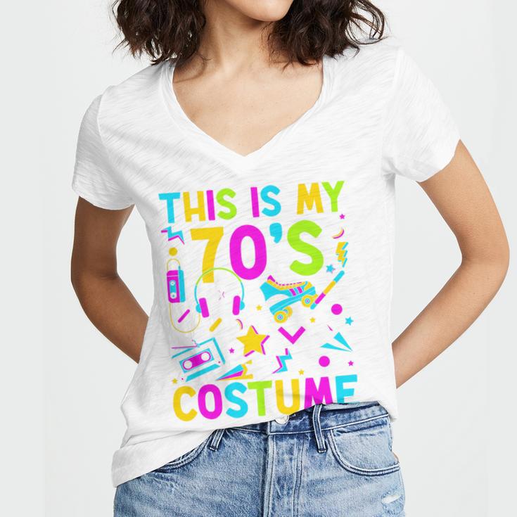 This Is My 70's Costume Nostalgia Mixtape Era 1970s Party Premium Tri-Blend Women's Jersey Short Sleeve Deep V-Neck Tshirt This Is My 70's Costume Nostalgia Mixtape Era 1970s Party Premium Tri-Blend Women's Jersey Short Sleeve Deep V-Neck Tshirt