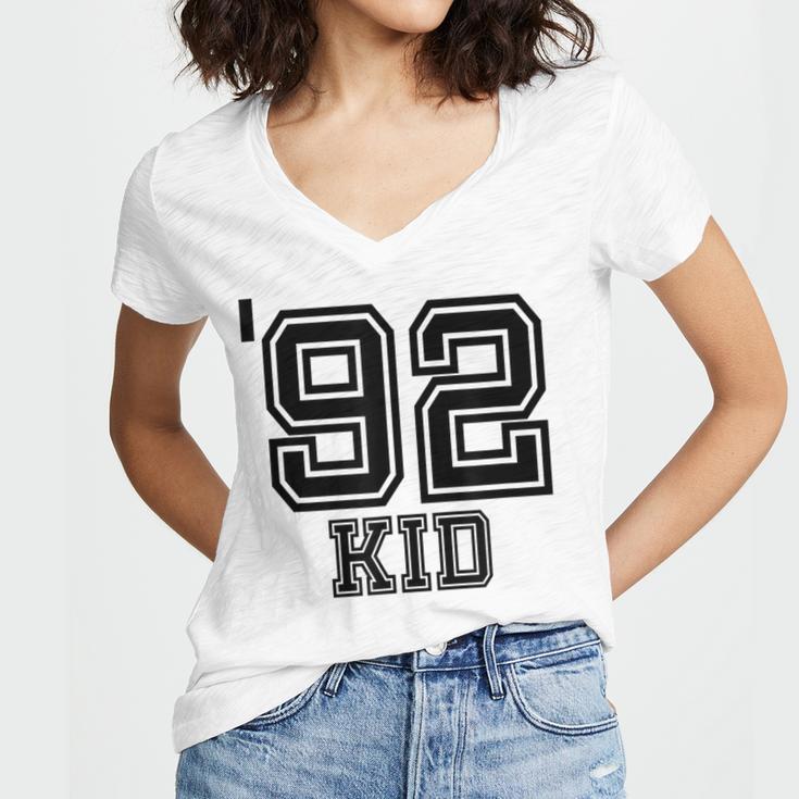 '92 Kid Perfect Vintage Retro Nostalgia Gear For Year 1992 Women's Jersey Short Sleeve Deep V-Neck Tshirt '92 Kid Perfect Vintage Retro Nostalgia Gear For Year 1992 Women's Jersey Short Sleeve Deep V-Neck Tshirt