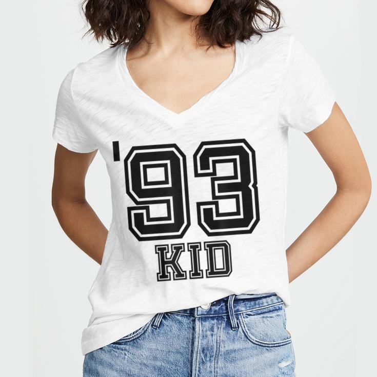 '93 Kid Perfect Vintage Retro Nostalgia Gear For Year 1993 Women's Jersey Short Sleeve Deep V-Neck Tshirt