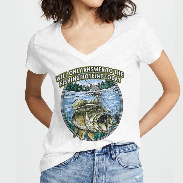 Answer To Fishing Hotline Introvert Humor Antisocial Raglan Baseball Tee Women's Jersey Short Sleeve Deep V-Neck Tshirt Answer To Fishing Hotline Introvert Humor Antisocial Raglan Baseball Tee Women's Jersey Short Sleeve Deep V-Neck Tshirt