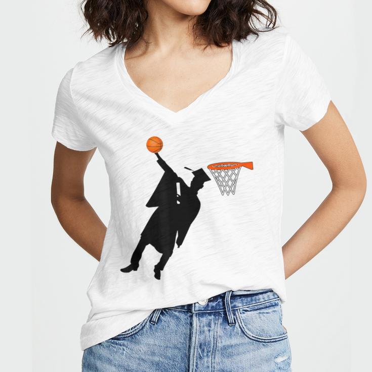 Basketball Slam Dunk Elementary Graduation 2025 6th Grade Women's Jersey Short Sleeve Deep V-Neck Tshirt
