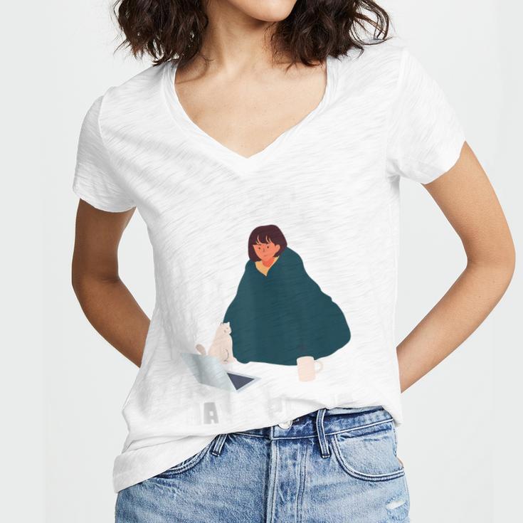 Can't Have Plans Introvert Staying Home Women's Jersey Short Sleeve Deep V-Neck Tshirt Can't Have Plans Introvert Staying Home Women's Jersey Short Sleeve Deep V-Neck Tshirt