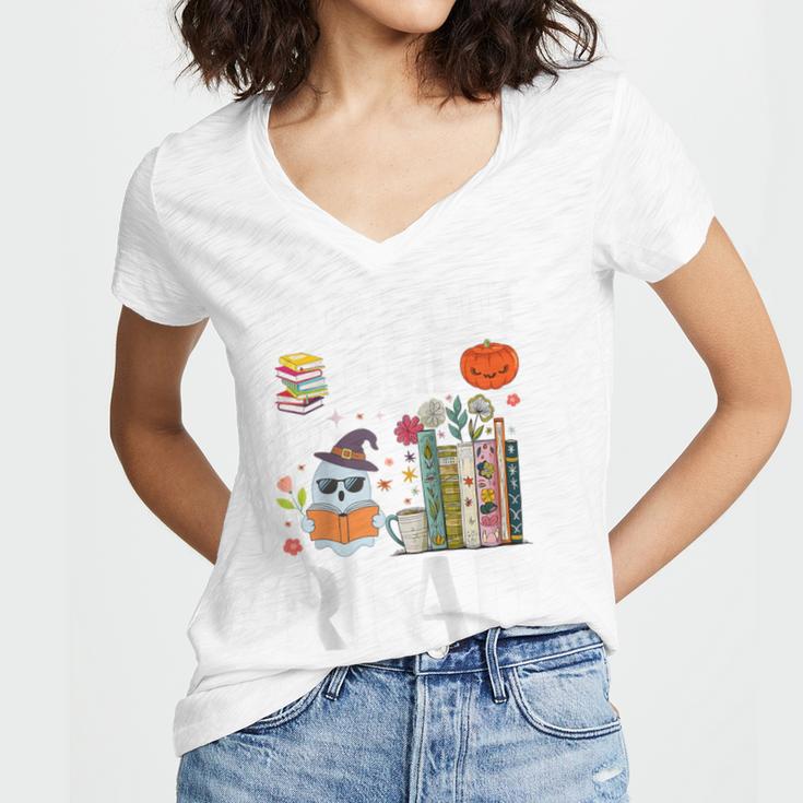 Carve Out Time To Read Halloween Ghost Books Raglan Baseball Tee Women's Jersey Short Sleeve Deep V-Neck Tshirt Carve Out Time To Read Halloween Ghost Books Raglan Baseball Tee Women's Jersey Short Sleeve Deep V-Neck Tshirt