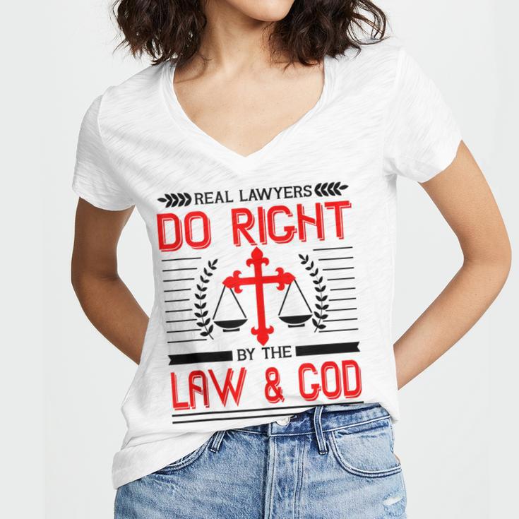 Christian Lawyer Attorney Law Student Graduation Exam Women's Jersey Short Sleeve Deep V-Neck Tshirt
