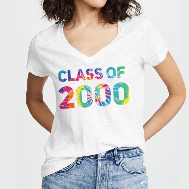 Class Of 2000 School Reunion College Highschool Graduation Premium Tri-Blend Women's Jersey Short Sleeve Deep V-Neck Tshirt
