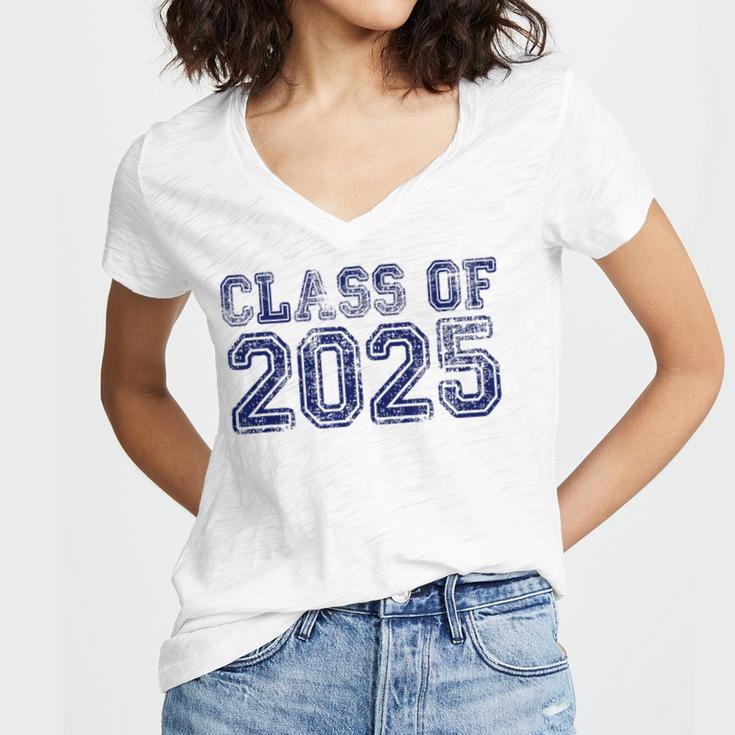 Class Of 2025 Grow With Me Future Graduation Year Women's Jersey Short Sleeve Deep V-Neck Tshirt