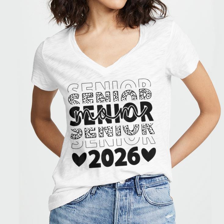 Class Of 2026 Senior Graduation Year Women's Jersey Short Sleeve Deep V-Neck Tshirt