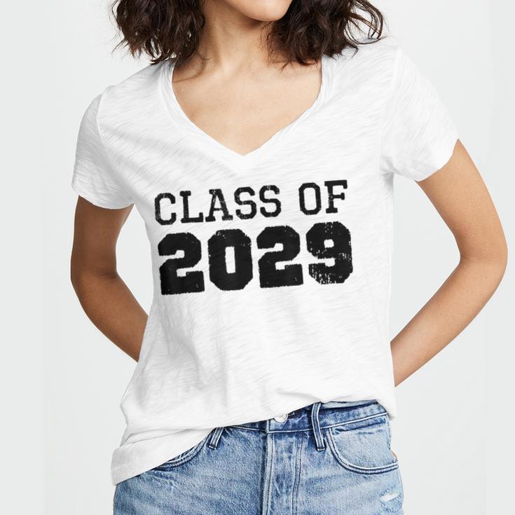 Class Of 2029 Future Graduation Vintage T-Shirt Women's Jersey Short Sleeve Deep V-Neck Tshirt